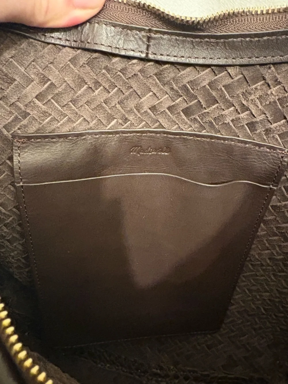 Madewell Woven Hobo Shoulder Bag in Dark Brown